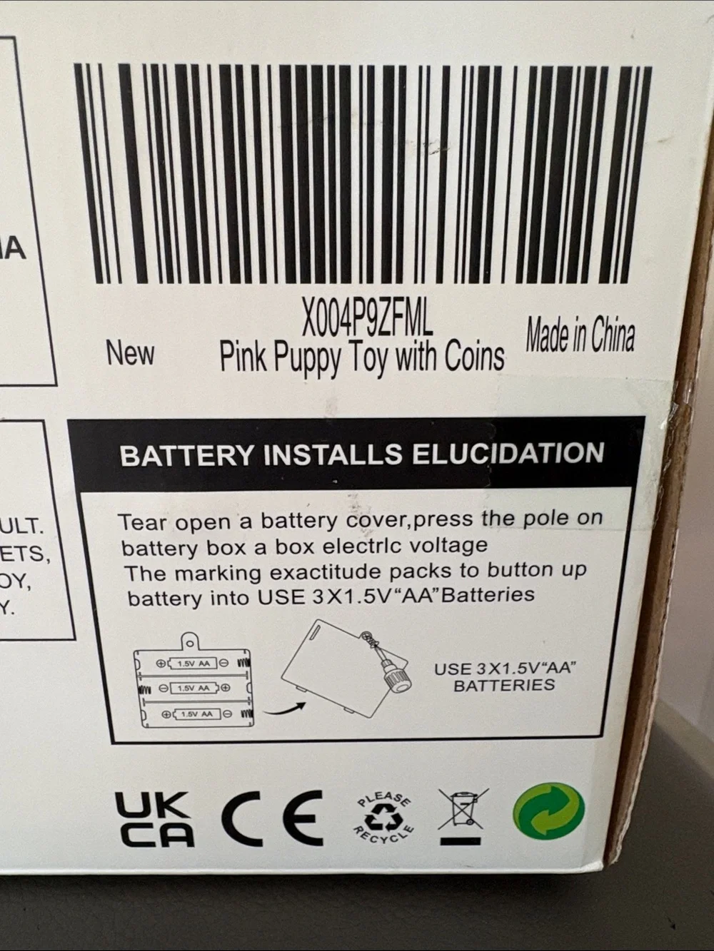 New Bilingual Musical Puppy Toy - Pink and White